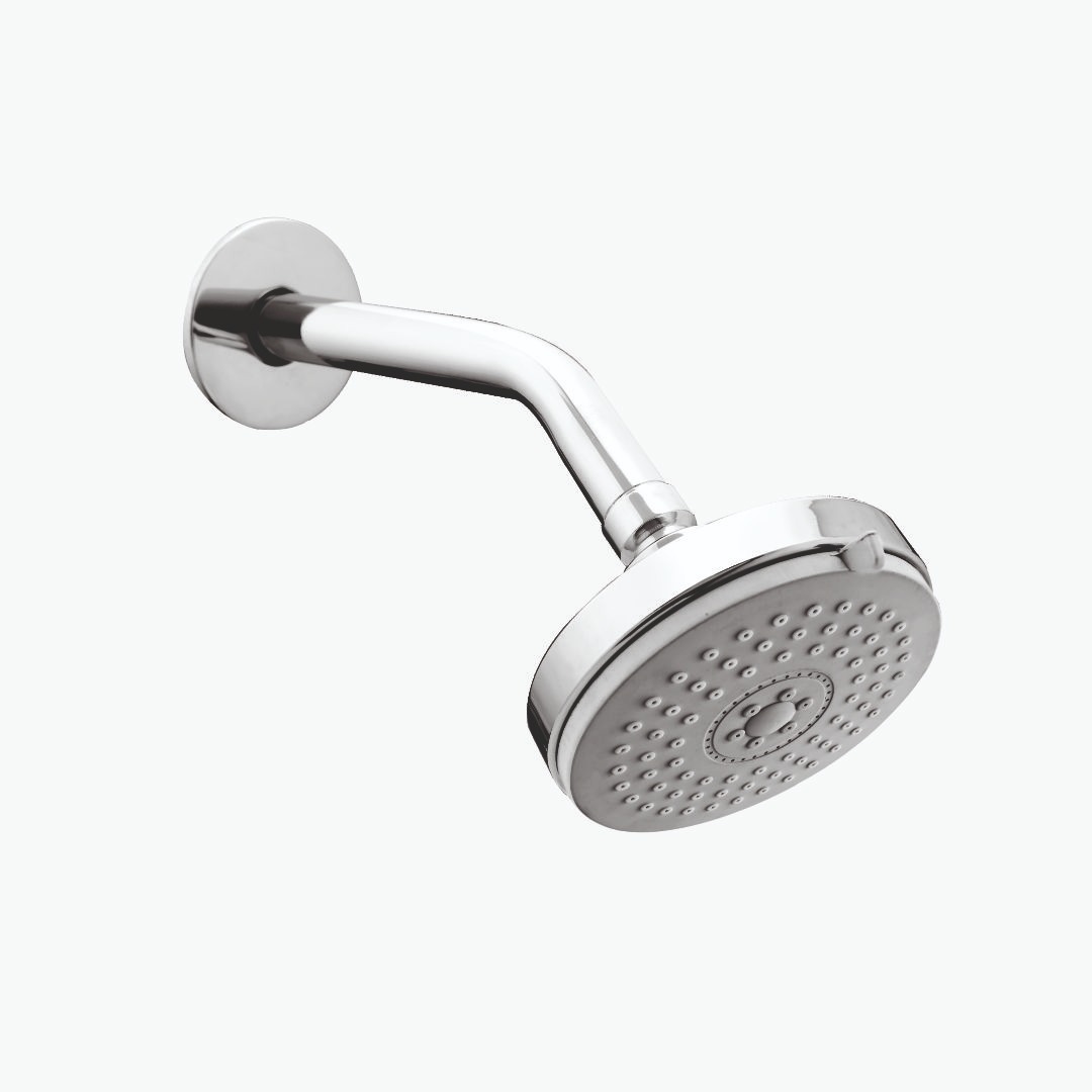 Ultra-thin overhead rain shower panel for contemporary bathrooms.